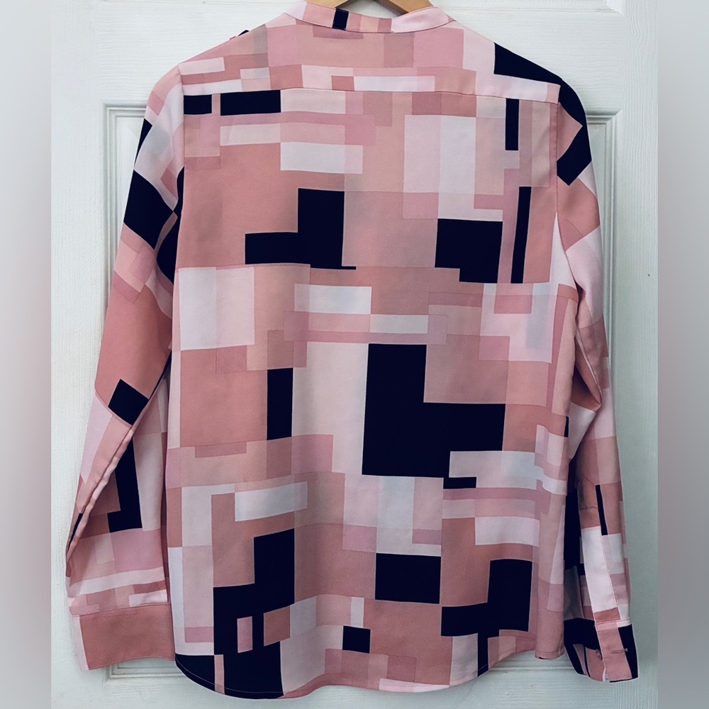 Calvin Klein Pink and Black Geometric Blouse - Picture 4 of 8